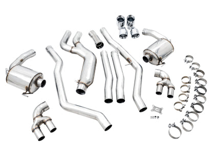 AWE - BMW G20/G22 B58 Non-Resonated Touring Edition Exhaust - Quad Chrome Silver Tips