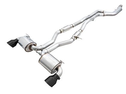 AWE - Toyota Supra A90 Resonated Touring Edition Exhaust - 5in Diamond Black Tips