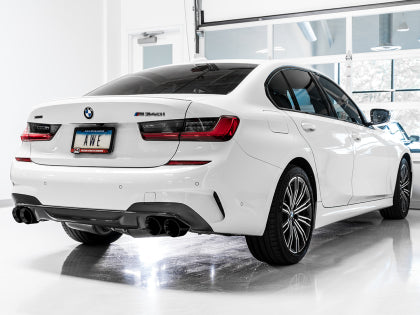 AWE - BMW G20/G22 Resonated Touring Edition Exhaust - Quad Diamond Black Tips