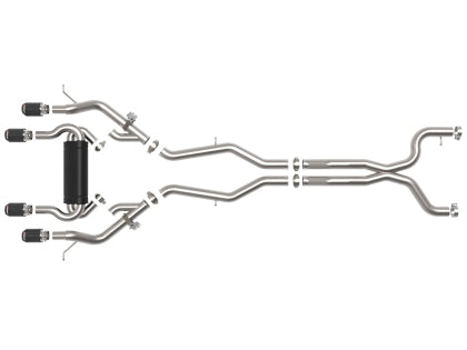 aFe - MACH Force-Xp 3 IN to 2-1/2 IN Stainless Steel Cat-Back Exhaust System Carbon Tips || G80/G82/G83