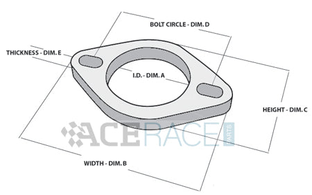 2.500" ID 2-Bolt Exhaust Flange Gasket (Slotted Bolt Holes)