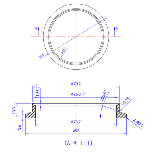 Turbo Outlet Flange - Garrett GT30/GTX30, GT35/GTX35, GT37, GT40/GTX40 Divided Turbine - 304 Stainless - 304 Stainless