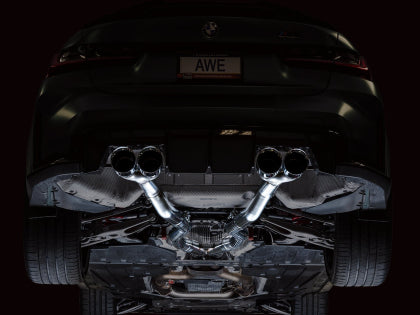 AWE - Track Edition Catback Exhaust for BMW G8X M3/M4 - Chrome Silver Tips