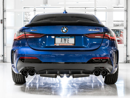 AWE - BMW G20/G22 Resonated Touring Edition Exhaust - Quad Diamond Black Tips