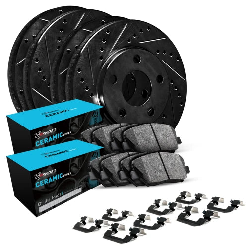 R1 Concepts - Drilled and Slotted Brake Kit w/ Ceramic Pads || E9x