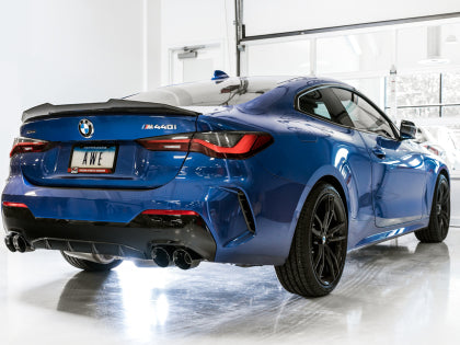 AWE - BMW G20/G22 Resonated Touring Edition Exhaust - Quad Diamond Black Tips