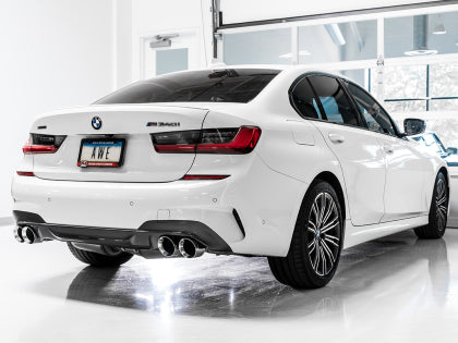 AWE - BMW G20/G22 B58 Non-Resonated Touring Edition Exhaust - Quad Chrome Silver Tips