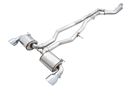 AWE - Toyota Supra A90 Non-Resonated Touring Edition Exhaust - 5in Chrome Silver Tips