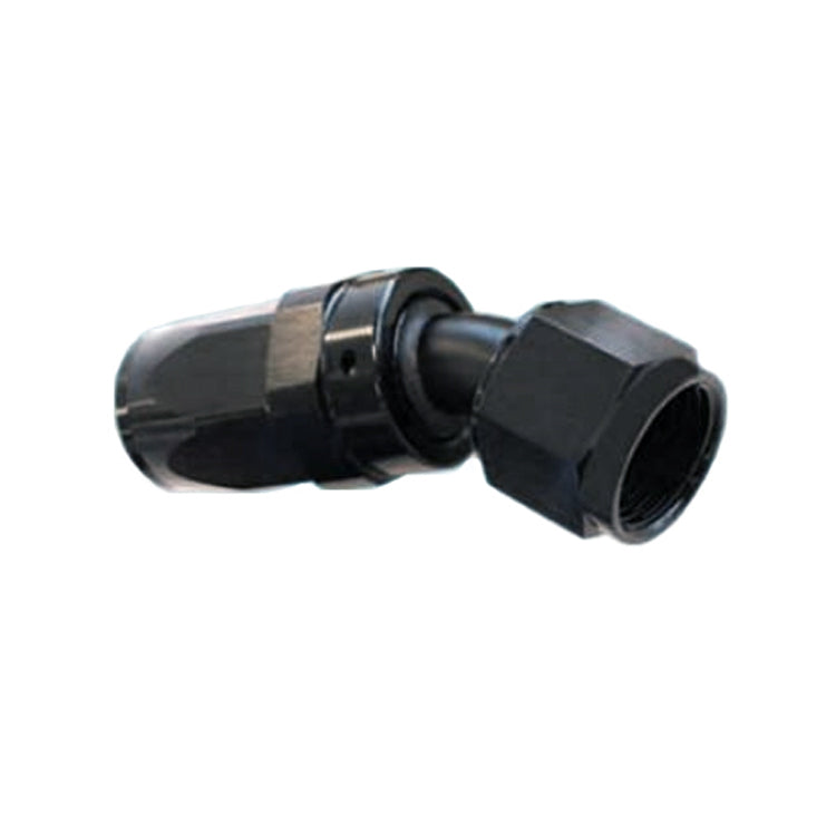 -16AN Female 30° Hose End, Swivel Style, Black Hard Anodized Aluminum