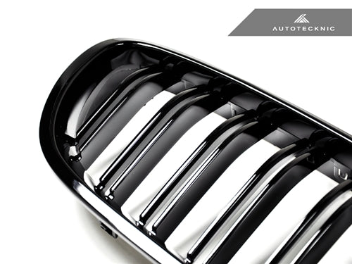 AutoTecknic Dual-Slats Gloss Black Front Grille Set - F10 5-Series | M5