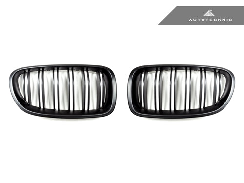 AutoTecknic Dual-Slats Stealth Black Front Grille Set - F10 5-Series | M5
