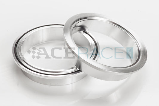 5.000" V-Band Assembly - Aluminum "Male + O-Ring/Female" Flanges, 304 Stainless Clamp