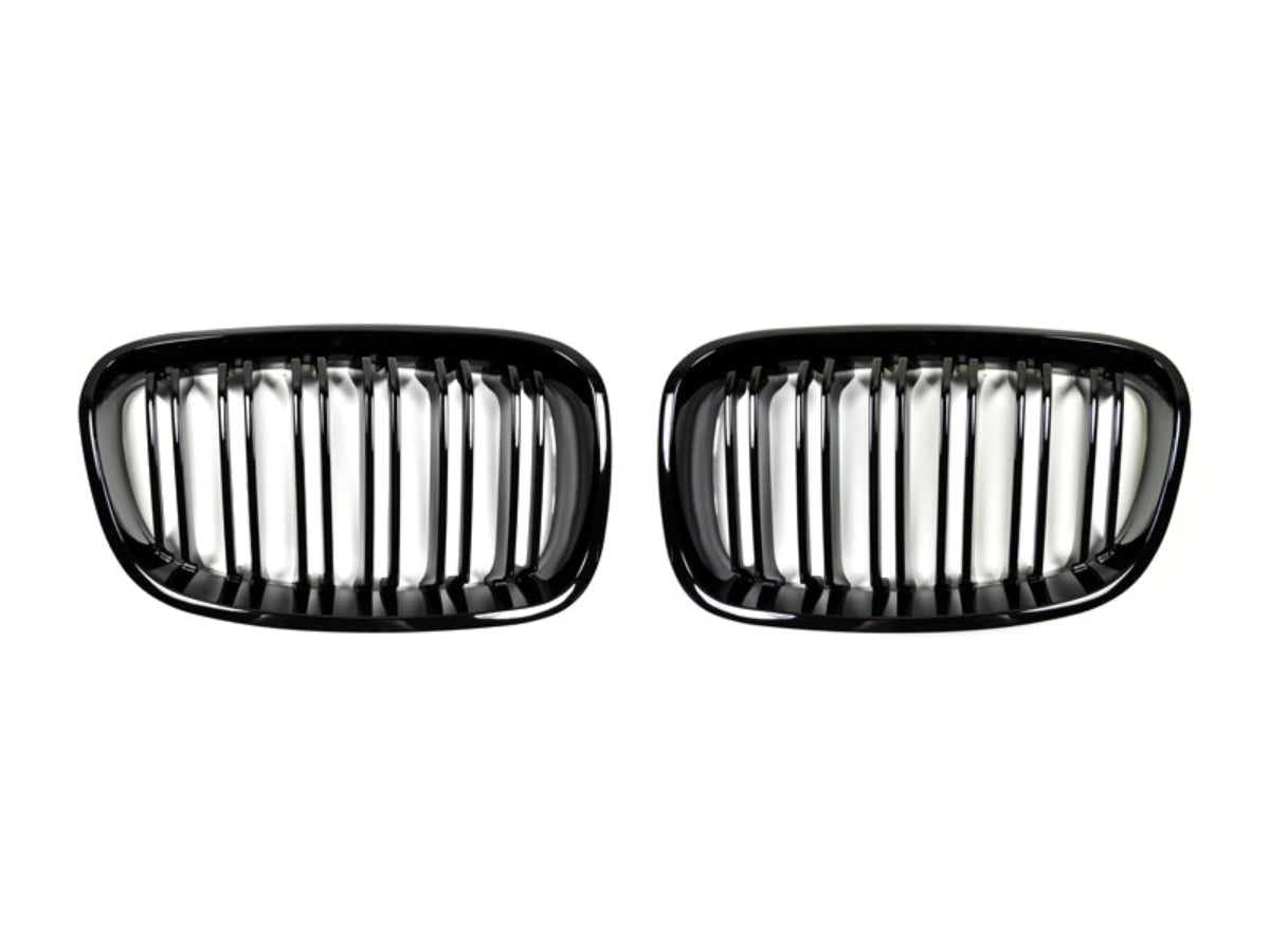 AutoTecknic Dual-Slat Glazing Black Front Grille Set - BMW F20 1-Series