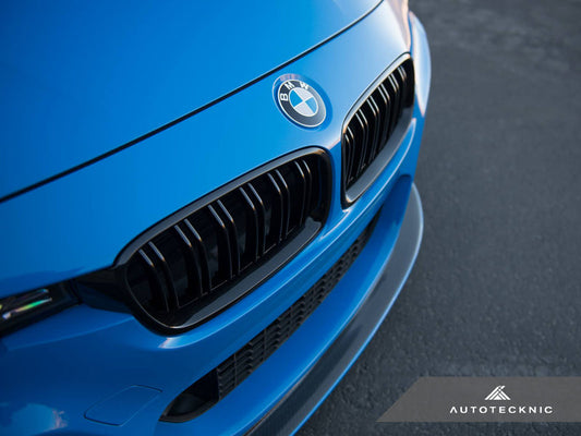 AutoTecknic Dual-Slats Gloss Black Front Grille Set - F30 3-Series