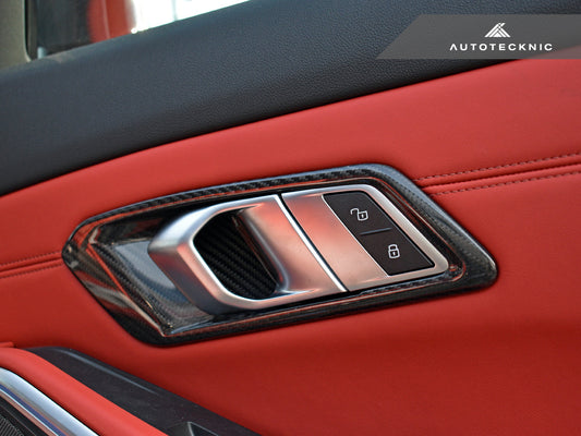 AutoTecknic Dry Carbon Interior Door Handle Trim Set - BMW G80 M3