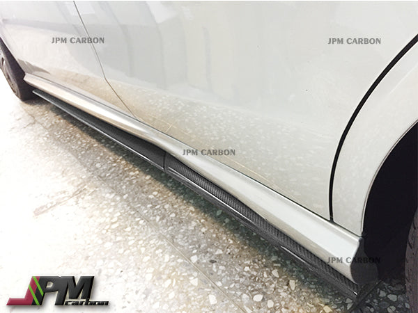 RZ Style Carbon Fiber Side Skirt Add-on Lips Fits For 2010-2013 Mercedes-Benz W212 Pre-Facelift E63 AMG Only