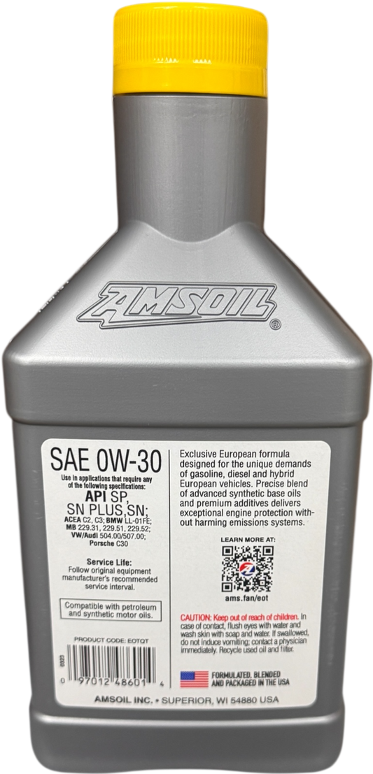AMSOIL 0W-30 MS 100% SYNTHETIC EUROPEAN MOTOR OIL