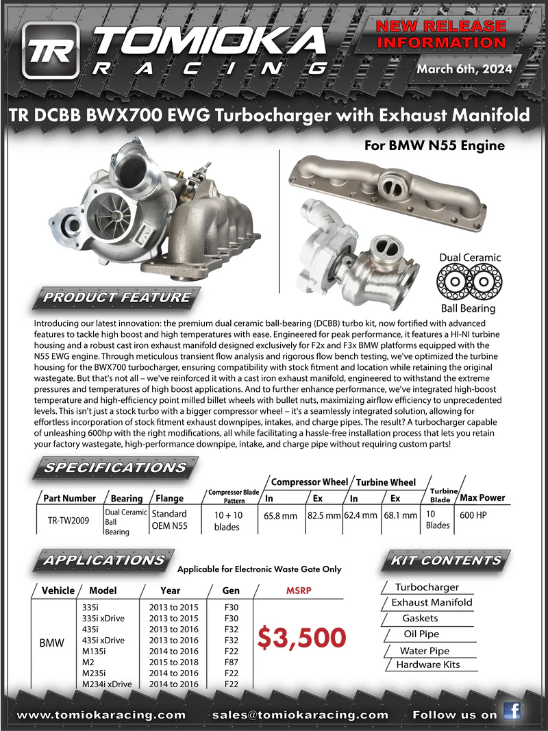Tomioka Racing - BWX 700 Turbocharger || N55 (F3X/F2X)