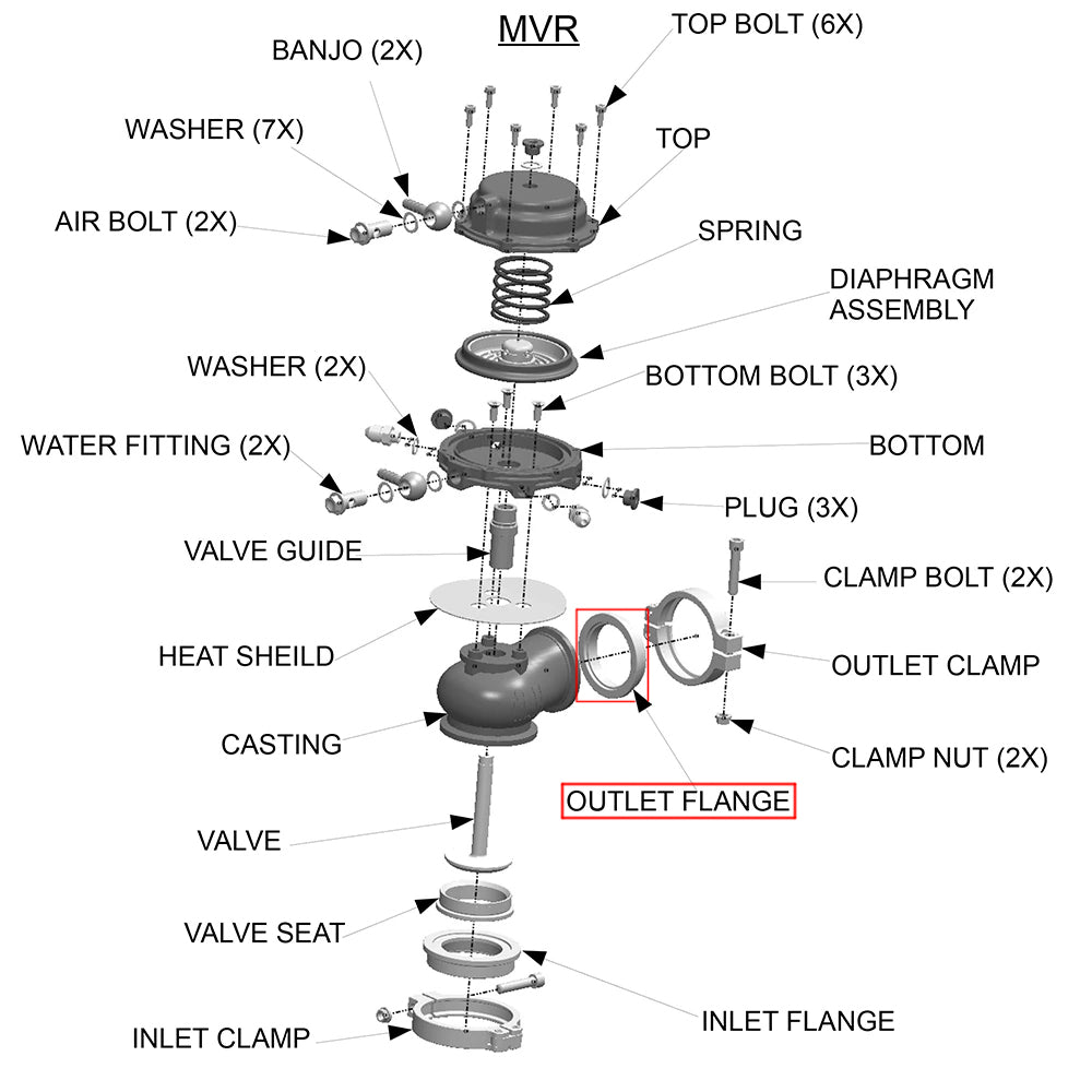 Outlet Flange for TiAL 38mm MV-S Wastegate 304 Stainless