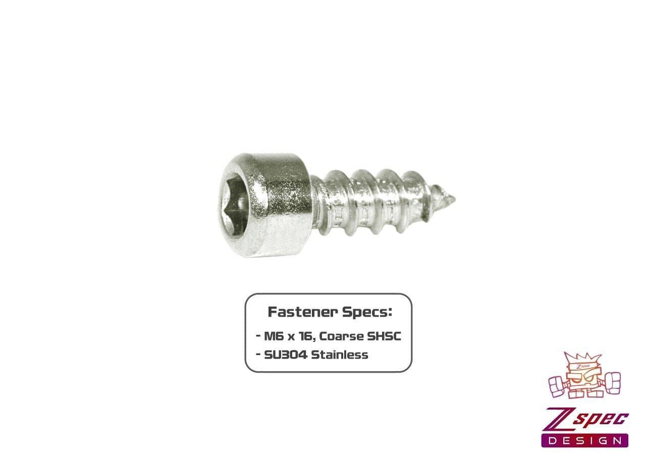 ZSPEC M6x16mm Coarse Socket-Cap SHSC Fasteners, Stainless, 10-Pack