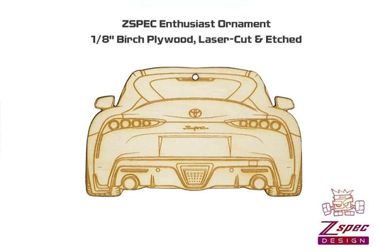 ZSPEC Laser-Engraved Wood Ornament, Style: Toyota Supra MK5, Birch