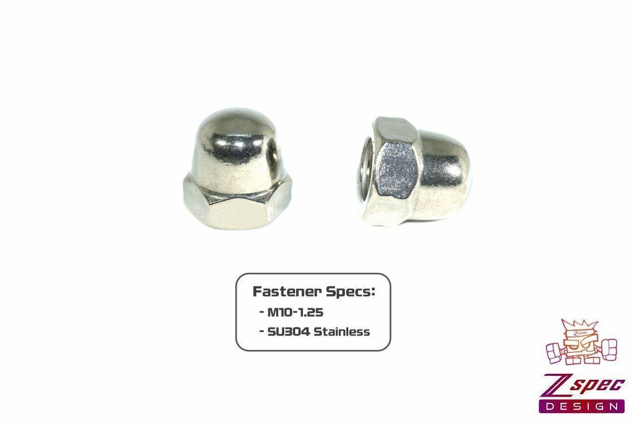 ZSPEC M10 x 1.25 Acorn Nut w/Flat Washer, SUS304 Stainless, Semi-Polished