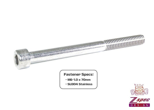ZSPEC M6-1.0x70mm Socket-Cap SHSC Fasteners, Stainless, 10-Pack