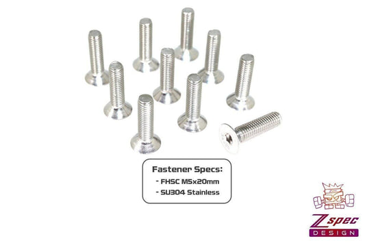 ZSPEC M5-0.8x20mm Fasteners, Flat-Head FHSC, Stainless, 10-Pack