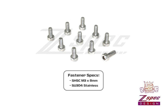 ZSPEC M3-0.5x8mm Fasteners, SHSC, Stainless SUS304, 10-Pack
