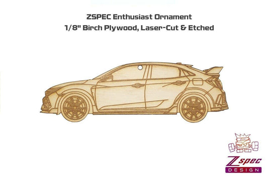 ZSPEC Laser-Engraved Wood Ornament, Style: Honda Civic FK8 Type R, Birch