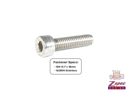 ZSPEC M4-0.7x16mm Socket-Cap SHSC Fasteners, Stainless, 10-Pack