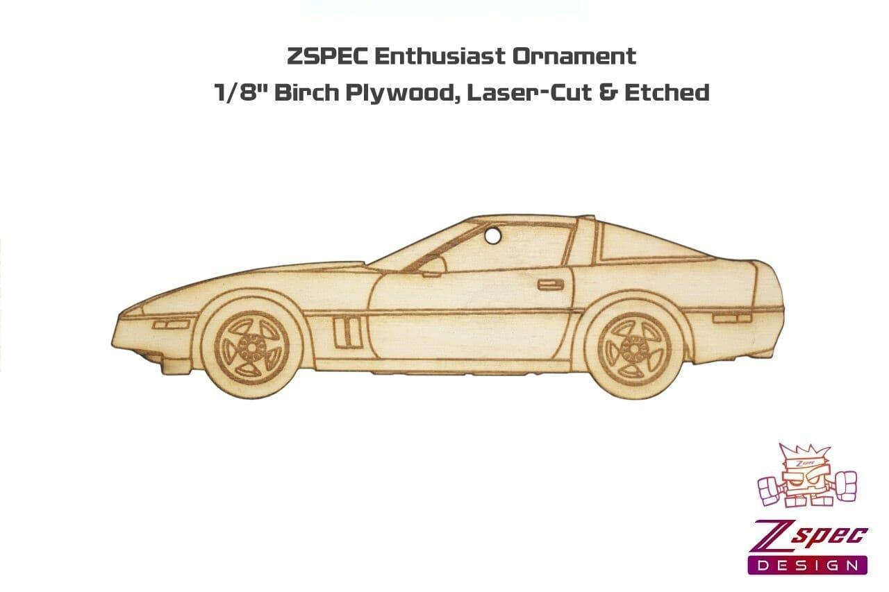ZSPEC Laser-Engraved Wood Ornament, Style: Corvette C4, Birch