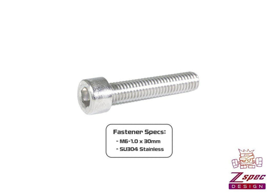ZSPEC M6-1.0x30mm Socket-Cap SHSC Fasteners, SUS304 Stainless, 10-Pack