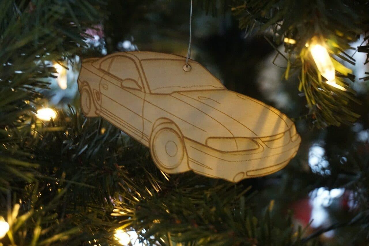 ZSPEC Laser-Engraved Birch Ornament, Style: Ford Mustang SN95, ~5-inch Wide