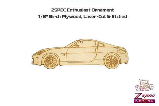 ZSPEC Laser-Engraved Wood Ornament, Style: Nissan 350z Z33, Birch