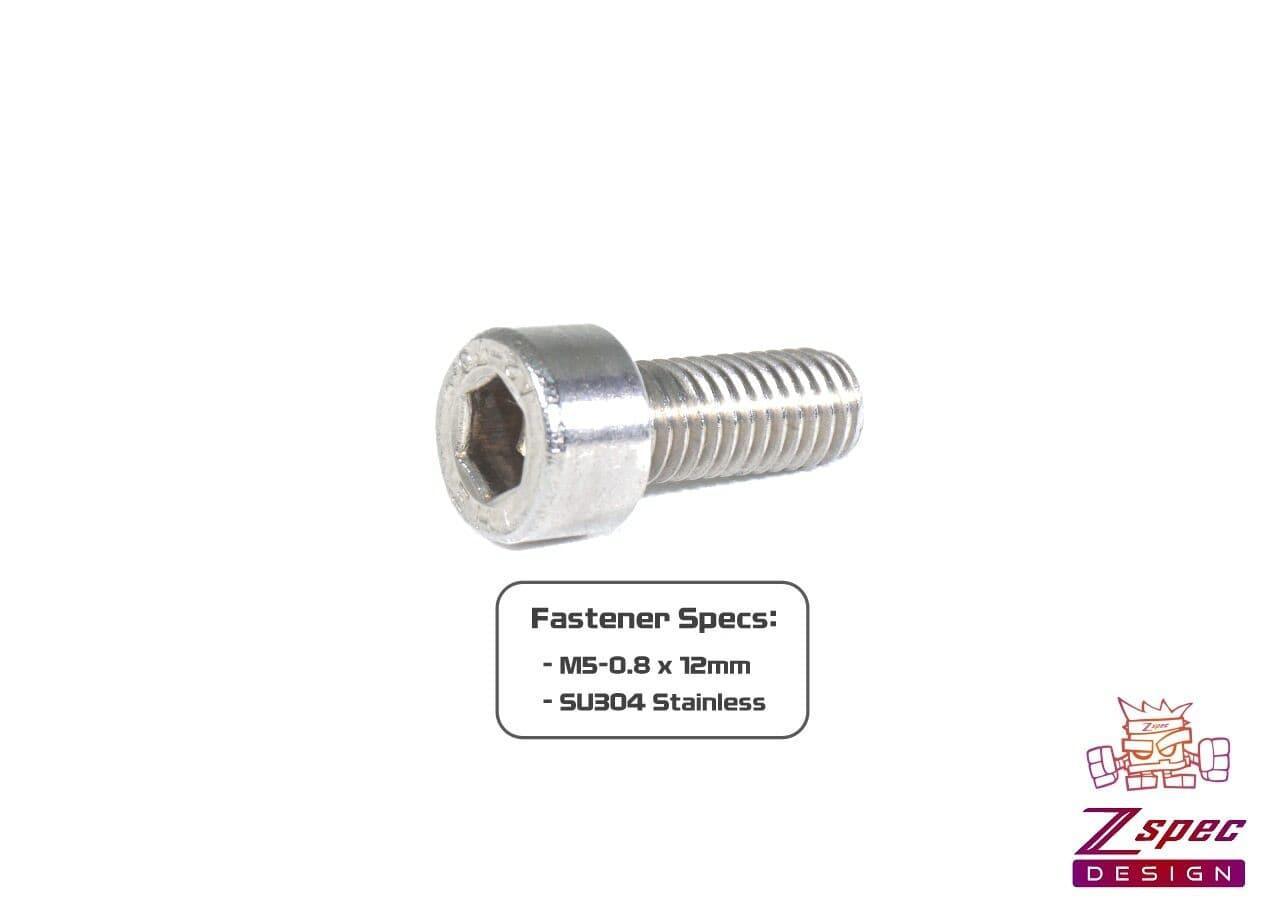 ZSPEC M5-0.8x12mm Socket-Cap SHSC Fasteners, Stainless, 10-Pack