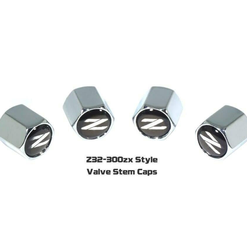 Chrome Valve Stem Tire Caps, Style: Nissan 300zx Z32