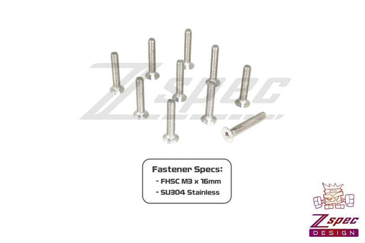 ZSPEC M3-0.5x16mm Fasteners, FHSC, Stainless SUS304, 10-Pack