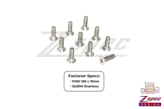 ZSPEC M3-0.5x10mm Fasteners, FHSC, Stainless SUS304, 10-Pack