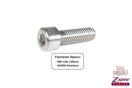 ZSPEC M8-1.25x25mm Socket-Cap SHSC Fasteners, SUS304 Stainless, 10-Pack