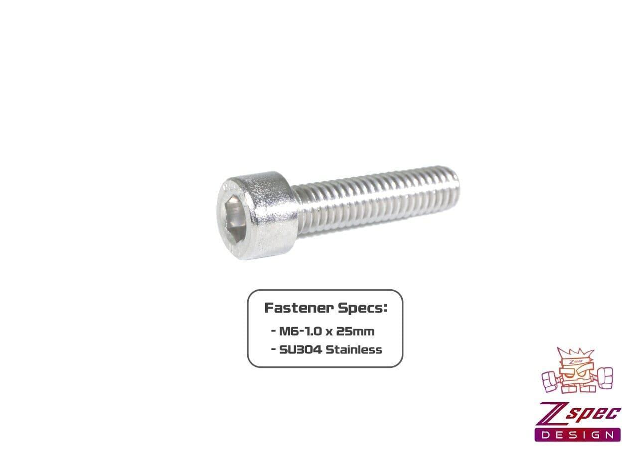 ZSPEC M6-1.0x25mm Socket-Cap SHSC Fasteners, SUS304 Stainless, 10-Pack