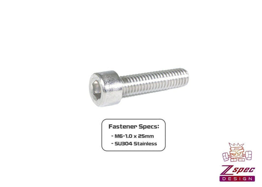 ZSPEC M6-1.0x25mm Socket-Cap SHSC Fasteners, SUS304 Stainless, 10-Pack