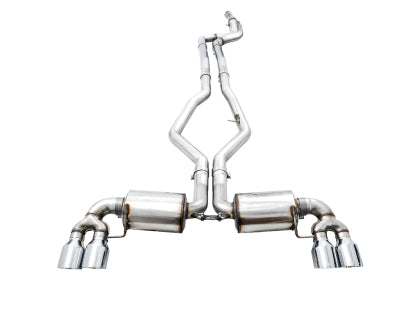 AWE - BMW G20/G22 B58 Non-Resonated Touring Edition Exhaust - Quad Chrome Silver Tips