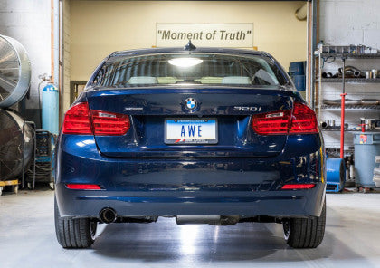 AWE - BMW F30 320i Touring Exhaust w/Performance Mid Pipe - Diamond Black Tip (90mm)
