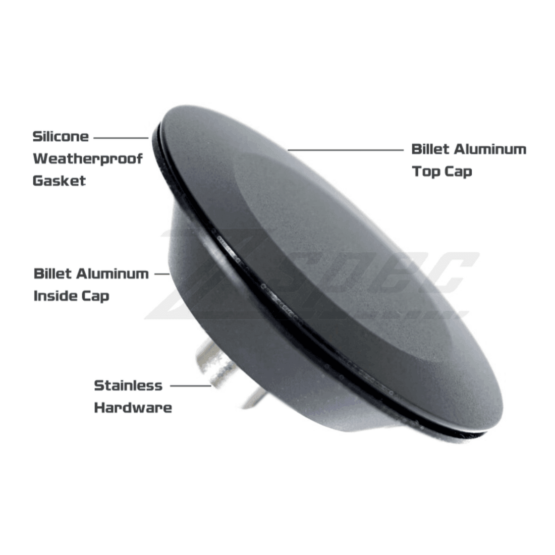 ZSPEC Rear Wiper Delete/Hole-Cap, 44mm Billet Weatherproof, BLACK