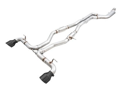 AWE - Toyota Supra A90 Resonated Track Edition Exhaust - 5in Diamond Black Tips
