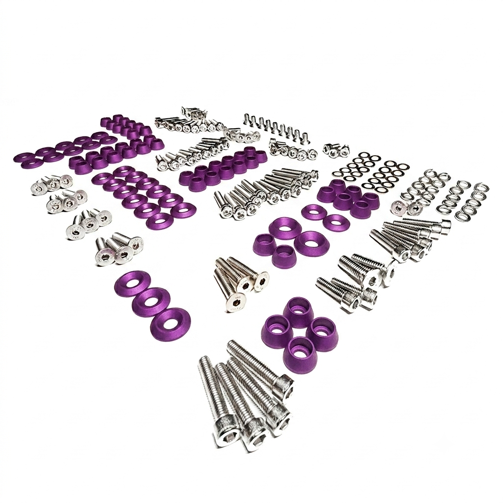 ZSPEC Stage-3 Dress Up BoltsĀ® Fastener Kit for '11-14 Ford Mustang V6 S197, Stainless & Billet