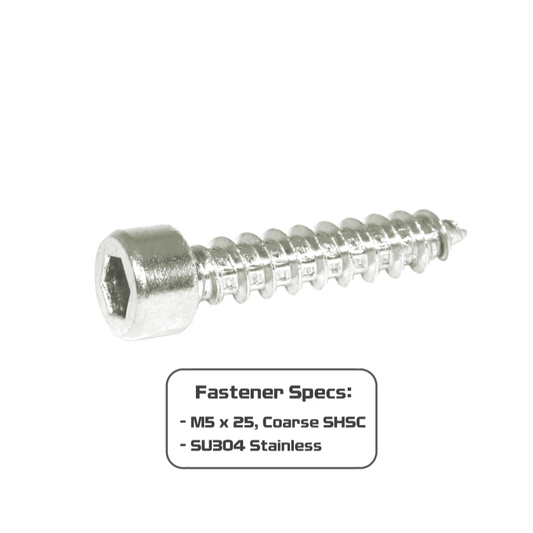 ZSPEC M5x25mm Coarse Socket-Head Socket Cap SHSC Fasteners, Stainless, 10-Pack