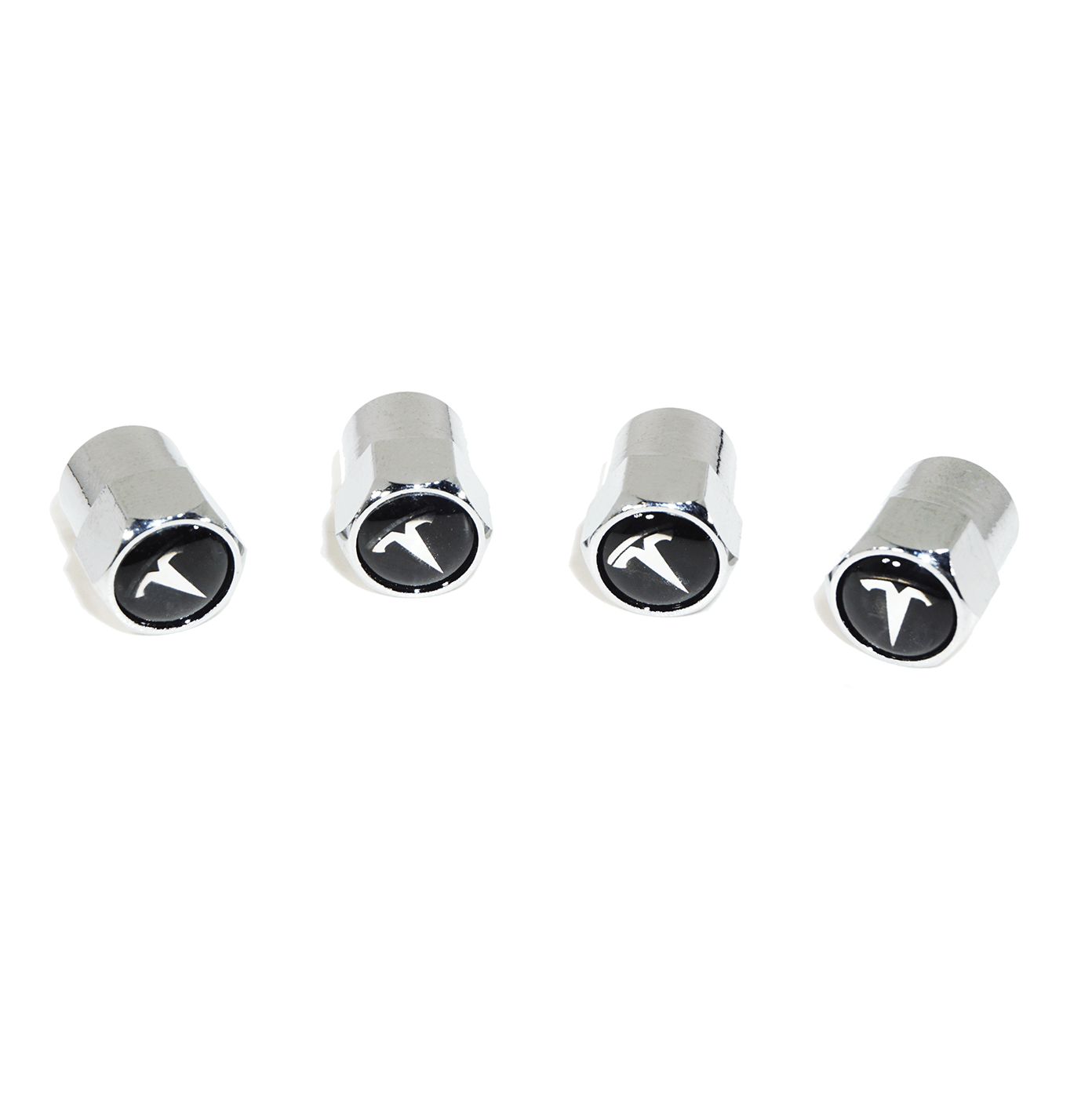 Chrome Valve Stem Tire Caps, Style: Tesla