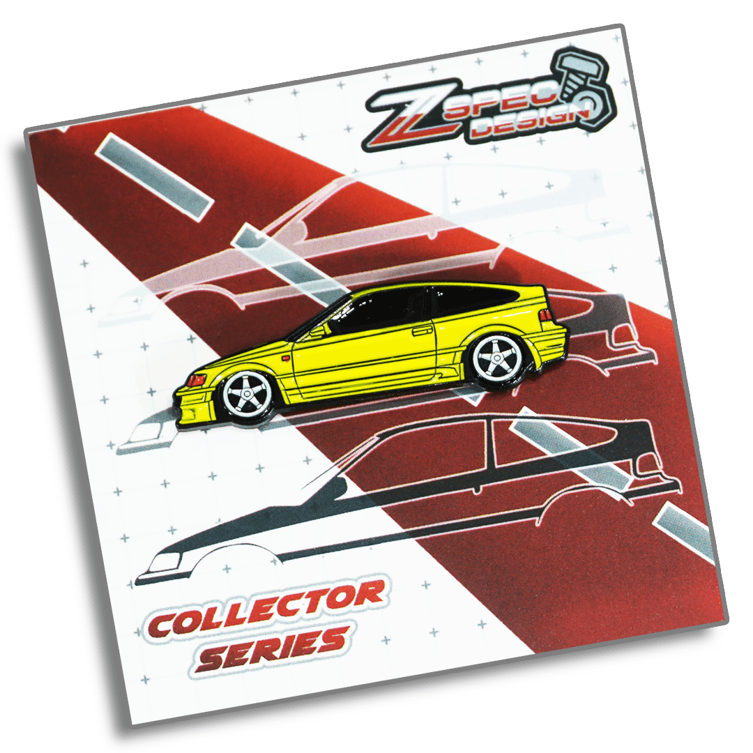 Honda CRX (Red/White/Yellow/Glitter-Silver) Collector Lapel/Hat Pin - ZSPEC Design